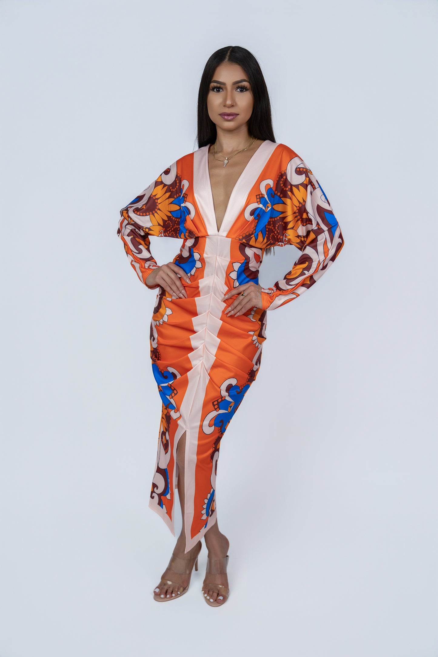 Hutuny long-sleeved maxi dress
