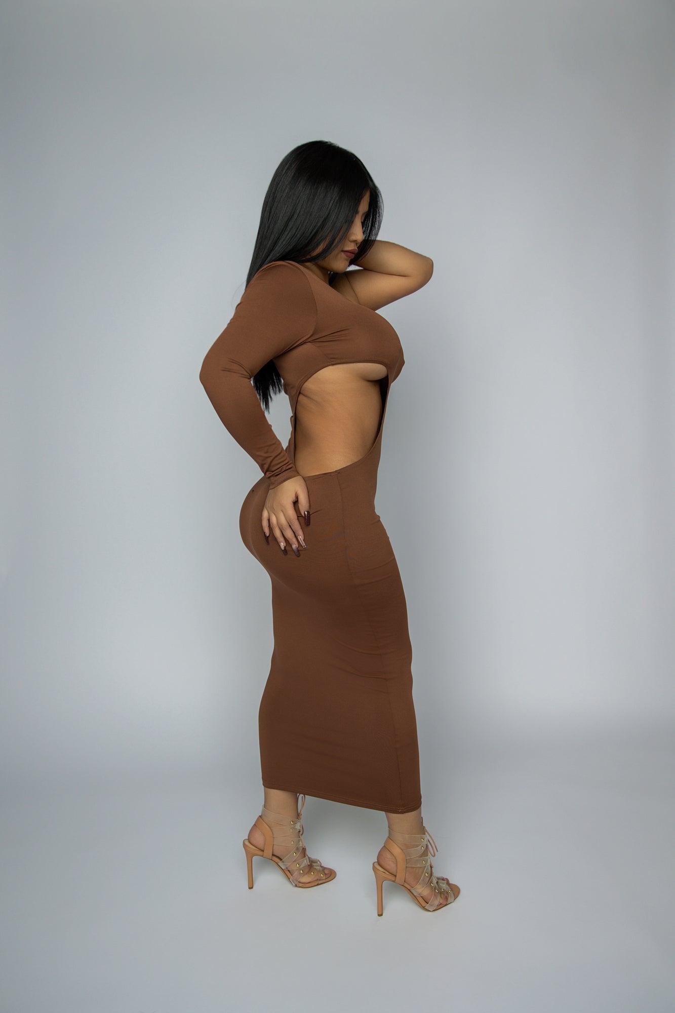 Lyari  Maxi Dress - Brown