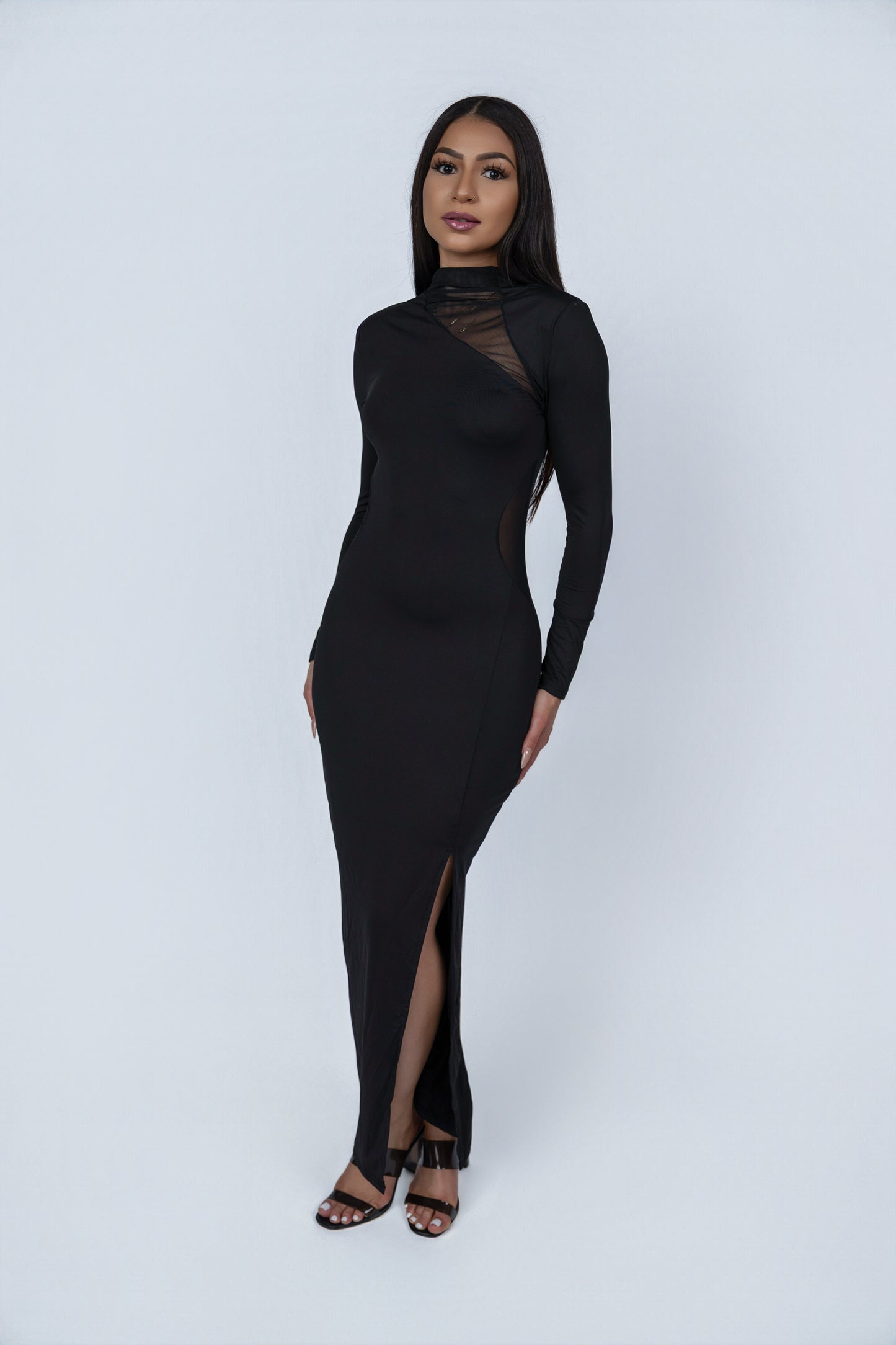 black storm maxi dress