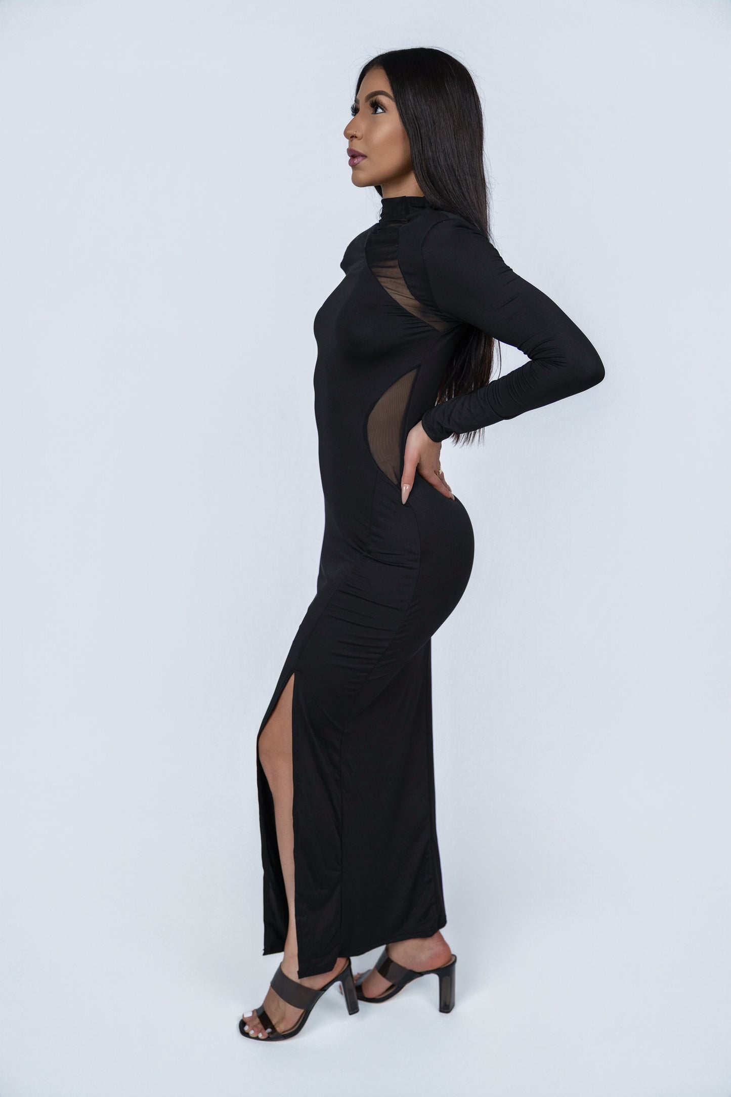 black storm maxi dress