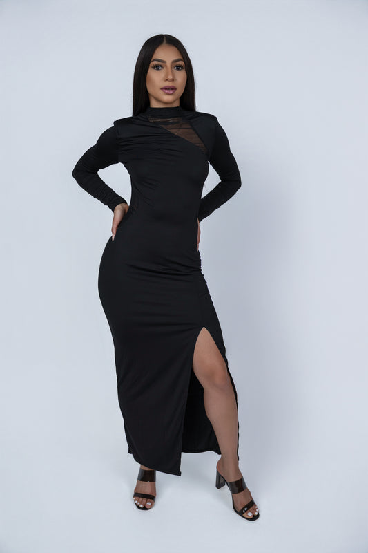 black storm maxi dress