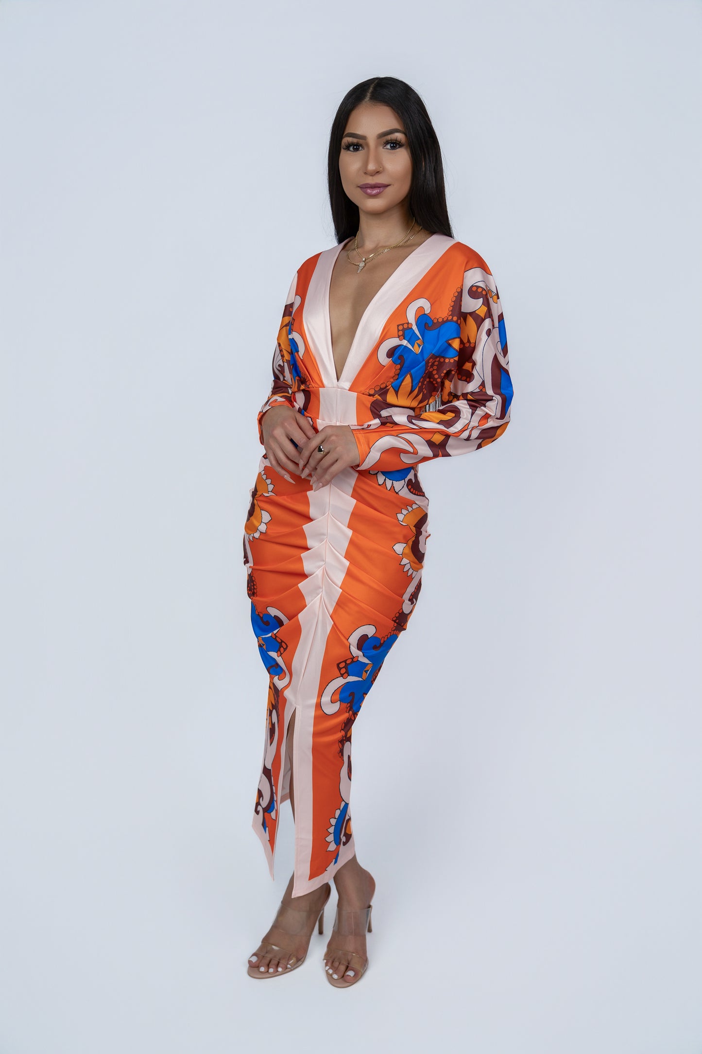 Hutuny long-sleeved maxi dress
