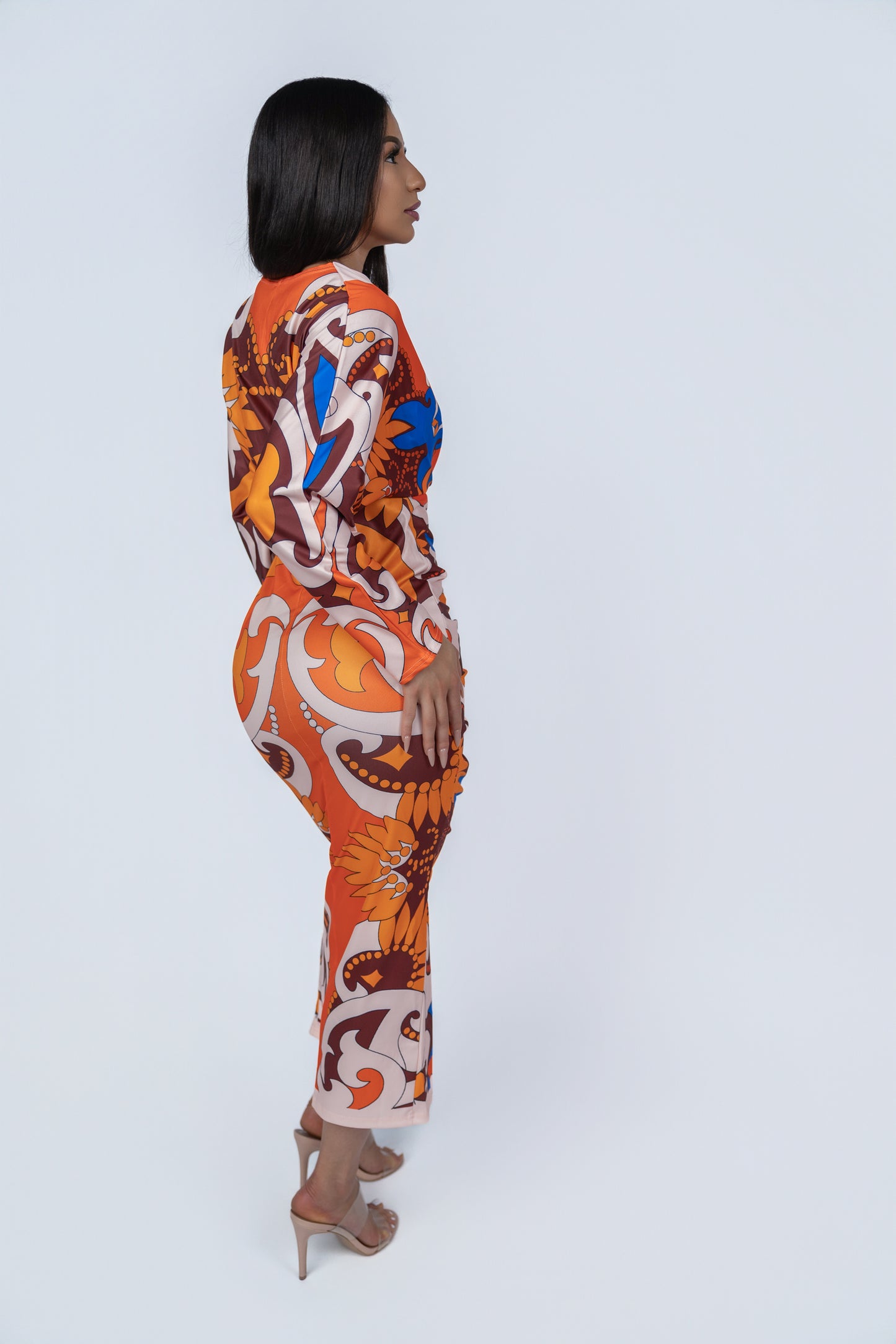 Hutuny long-sleeved maxi dress